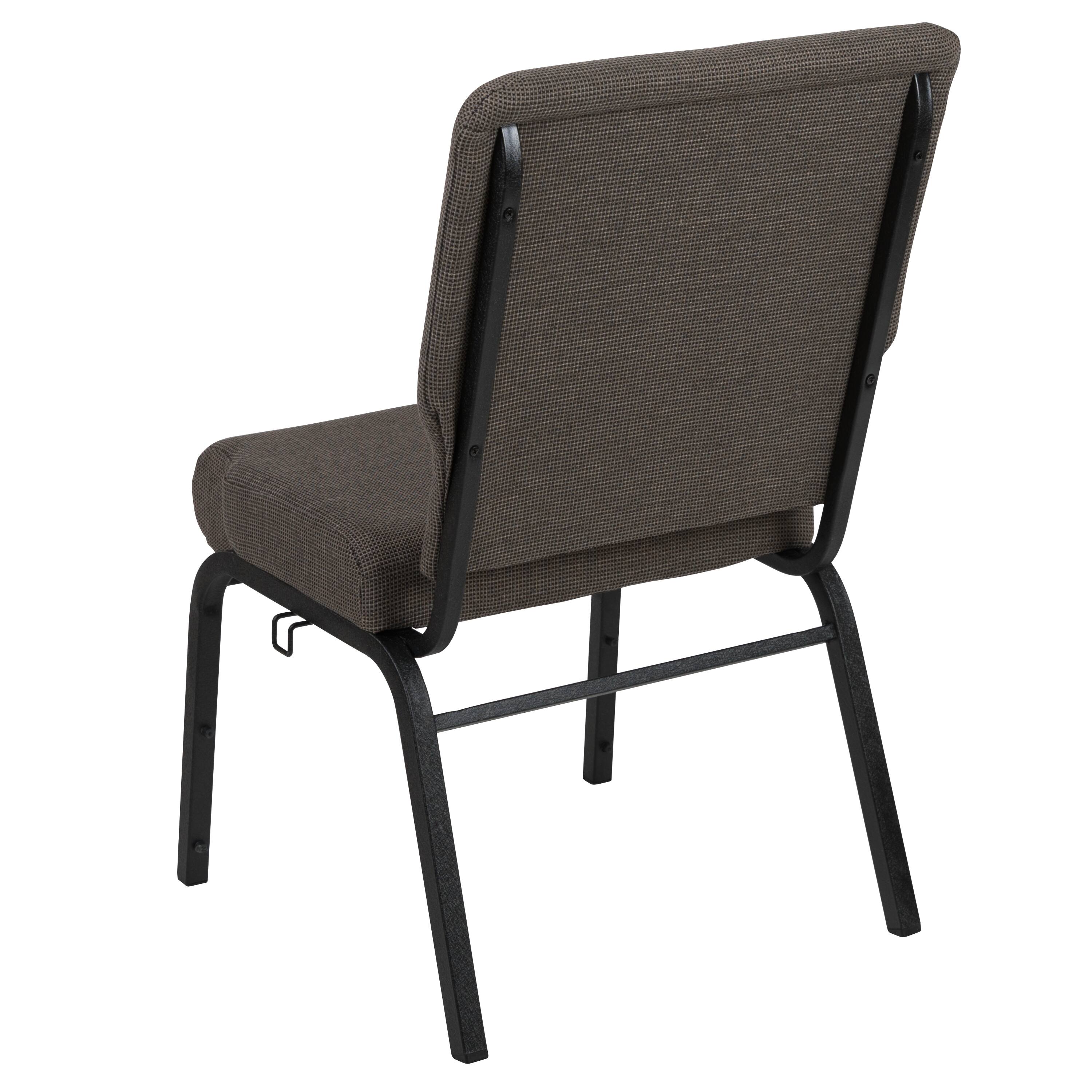 Alt View 4. Emma + Oliver - 20.5 in. Molded Foam Church Chair - Fossil Fabric/Black Frame.