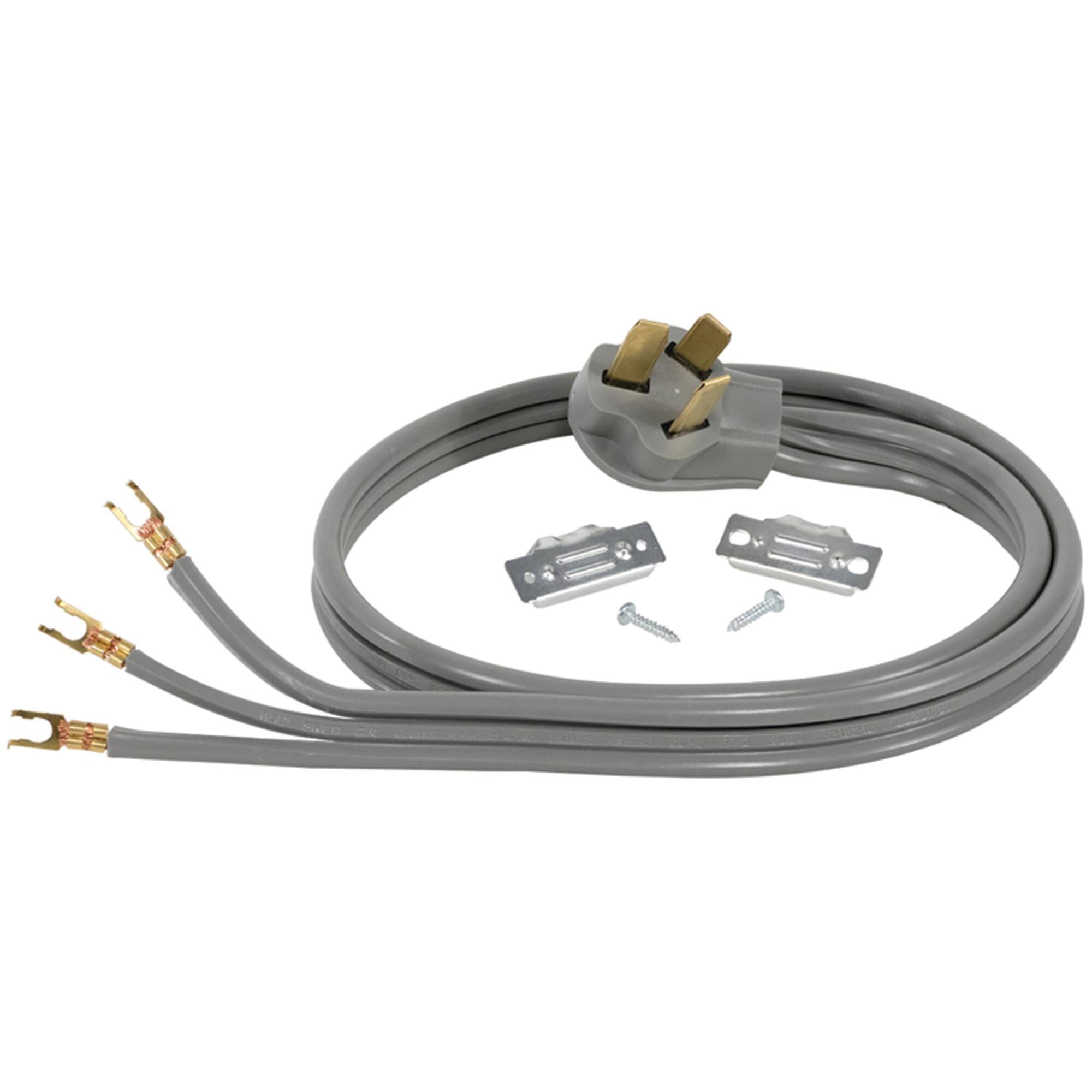 Angle. Certified Appliance Accessories - 3-Wire Open-End-Connector 50 Amp Range Cord 4 ft.