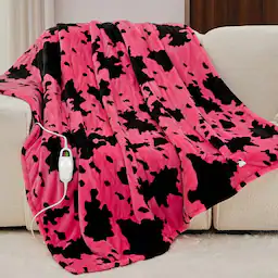 Pink Black Highland Cow 50"x60"