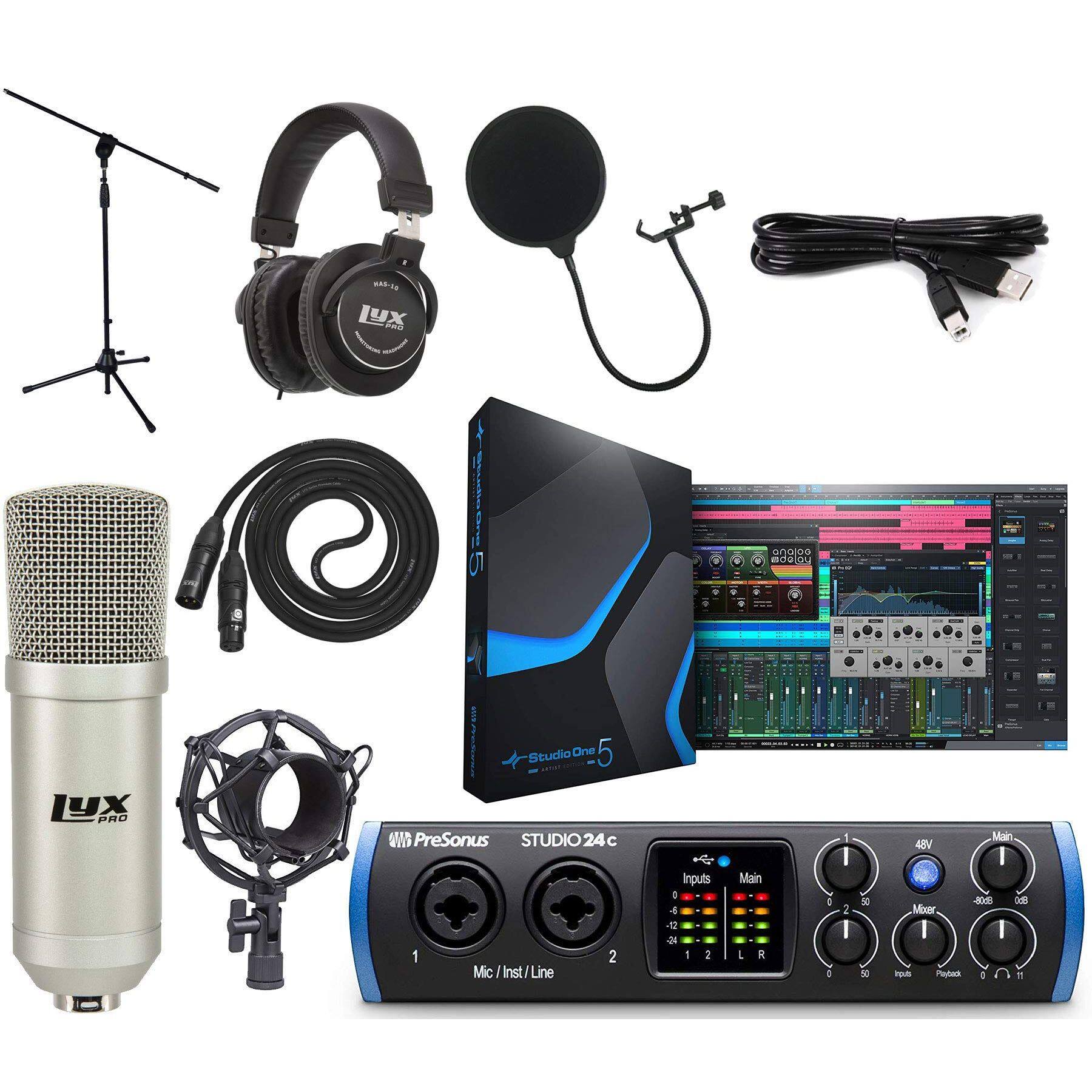 PreSonus - Studio 24c USB-C Audio/MIDI Interface Bundle - Pro Audio Interface & Studio Kit