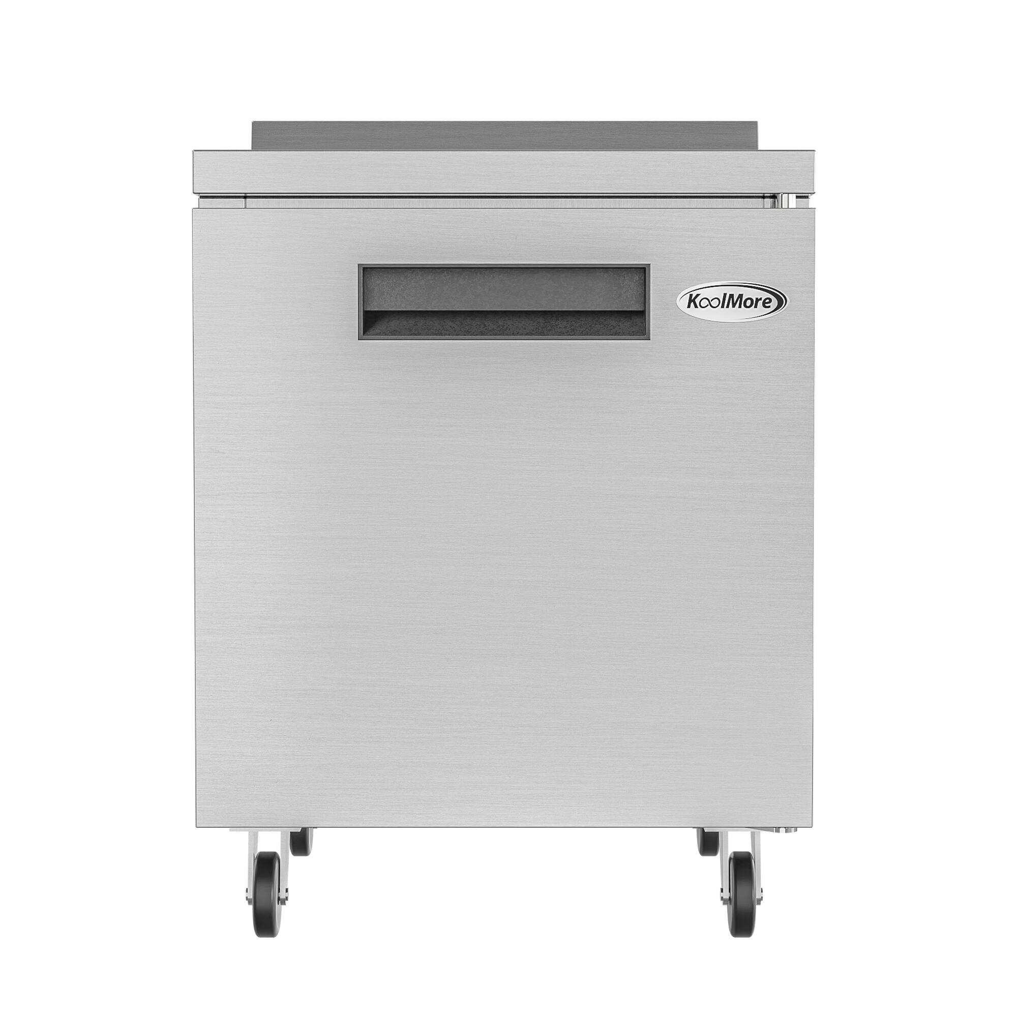 Left. Koolmore - 27 In. One-Door Worktop Freezer With 3.5 in. Backsplash,  6.3 Cu. Ft. - Stainless-Steel.