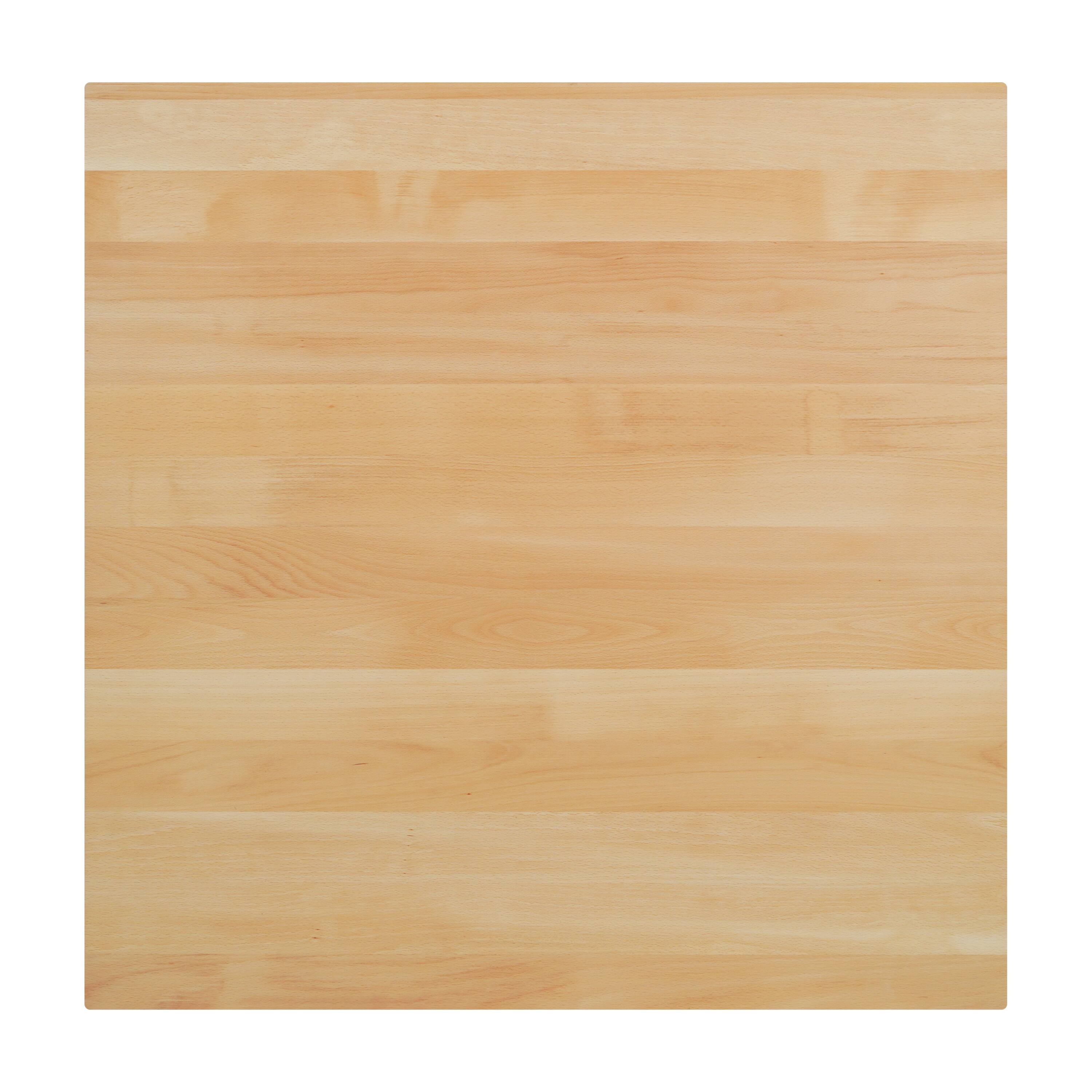 Alt View 1. Flash Furniture - Bennett 36" Square Solid Wood Commercial Indoor Tabletop in Natural with 30" x 30" Dining Height Rust-Resistant Silver C - Natural.