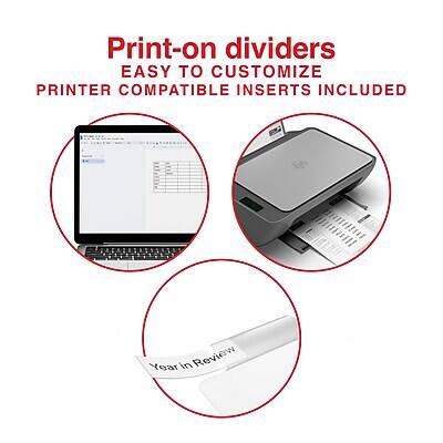 Print-on dividers  
EASY TO CUSTOMIZE  
PRINTER COMPATIBLE INSERTS INCLUDED  
Year in Review