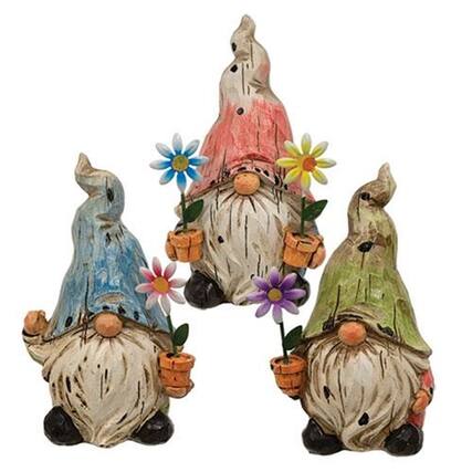 Front. BreeBe - Resin Garden Gnome 3 Asstd. - Multicolor.