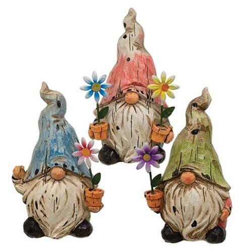 Front. BreeBe - Resin Garden Gnome 3 Asstd. - Multicolor.