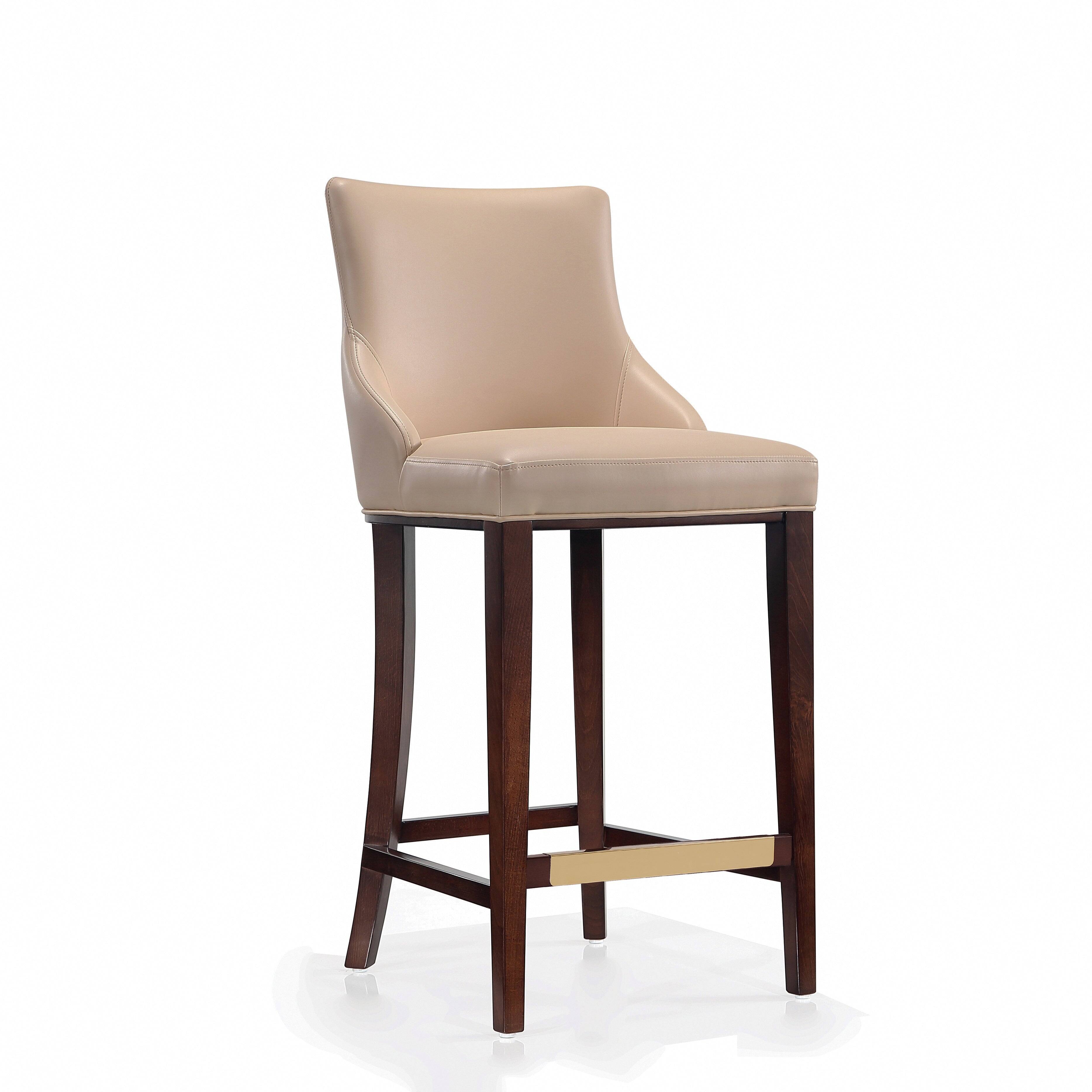 Alt View 1. Manhattan Comfort - Shubert Modern Wood Upholstered Barstool - Set of 2 - Tan.