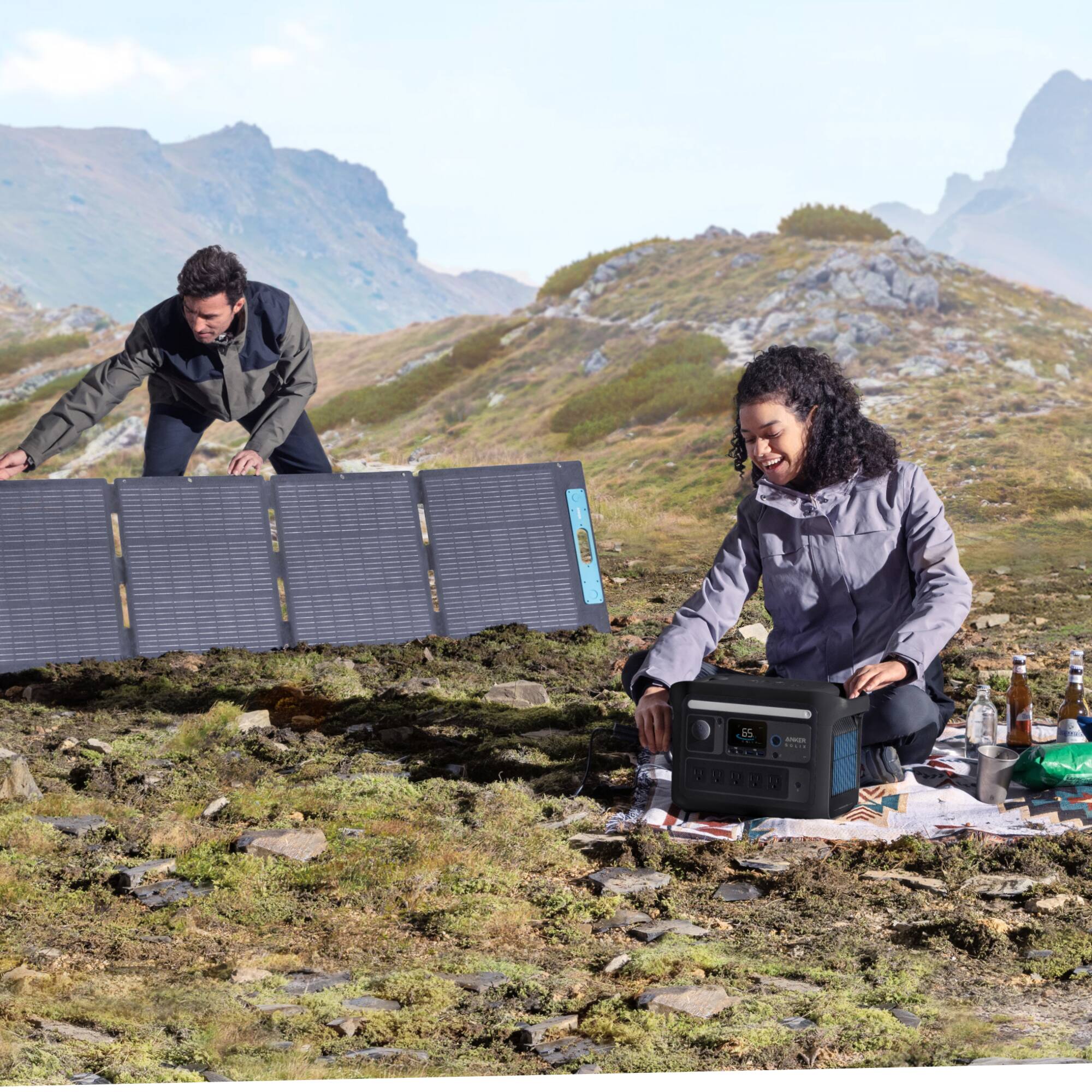 Alt View 20. Anker - SOLIX C800X Portable Power Station 768Wh/1,200W w/ Camping Lights - Black - Black.