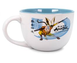 Silver Buffalo - Avatar: The Last Airbender Aang and Momo Ceramic Soup Mug | Holds 24 Ounces - White