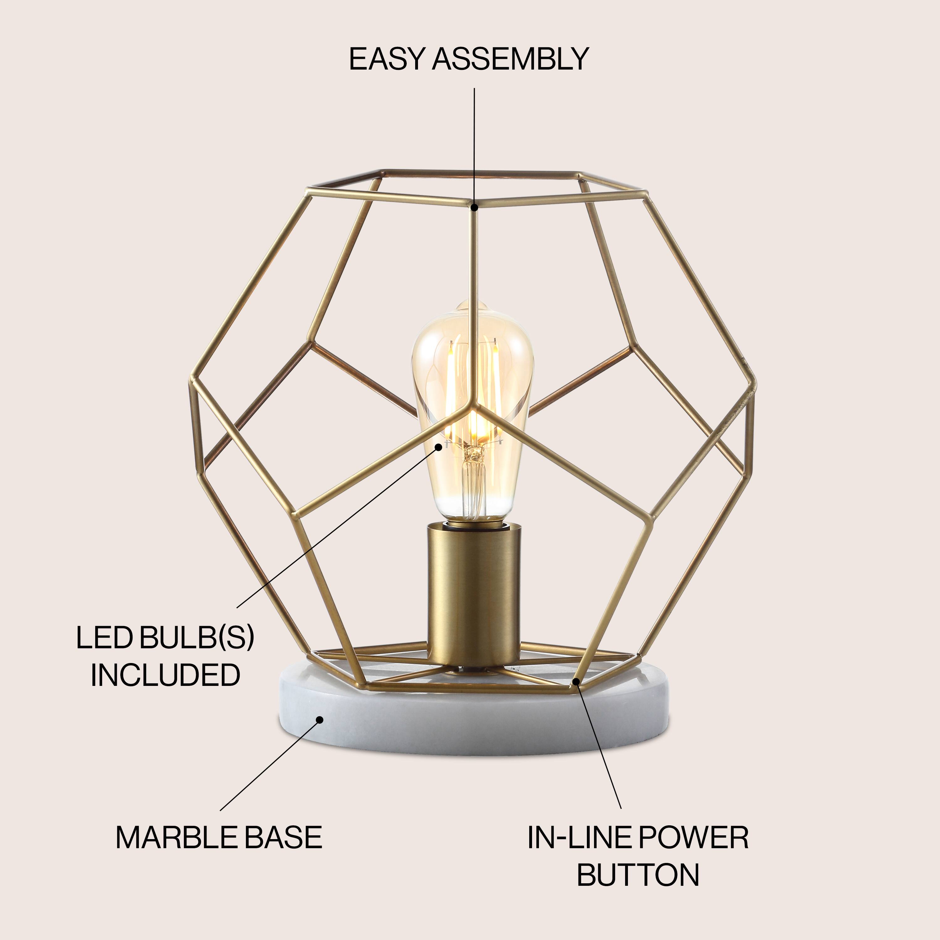 EASY ASSEMBLY  
LED BULB(S) INCLUDED  
MARBLE BASE  
IN-LINE POWER BUTTON