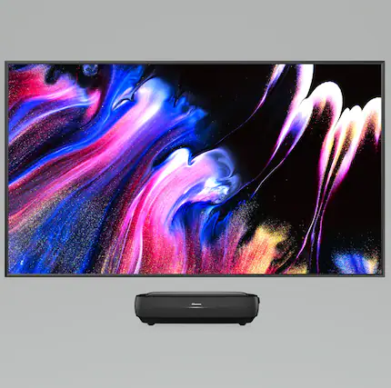 Front. Hisense - Hisense - 100" L9 Series TriChroma Laser TV with ALR Screen - Black.