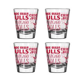 Logo Brands - Chicago Bulls 4-Pack 2oz. Shot Glass Set - Multicolor