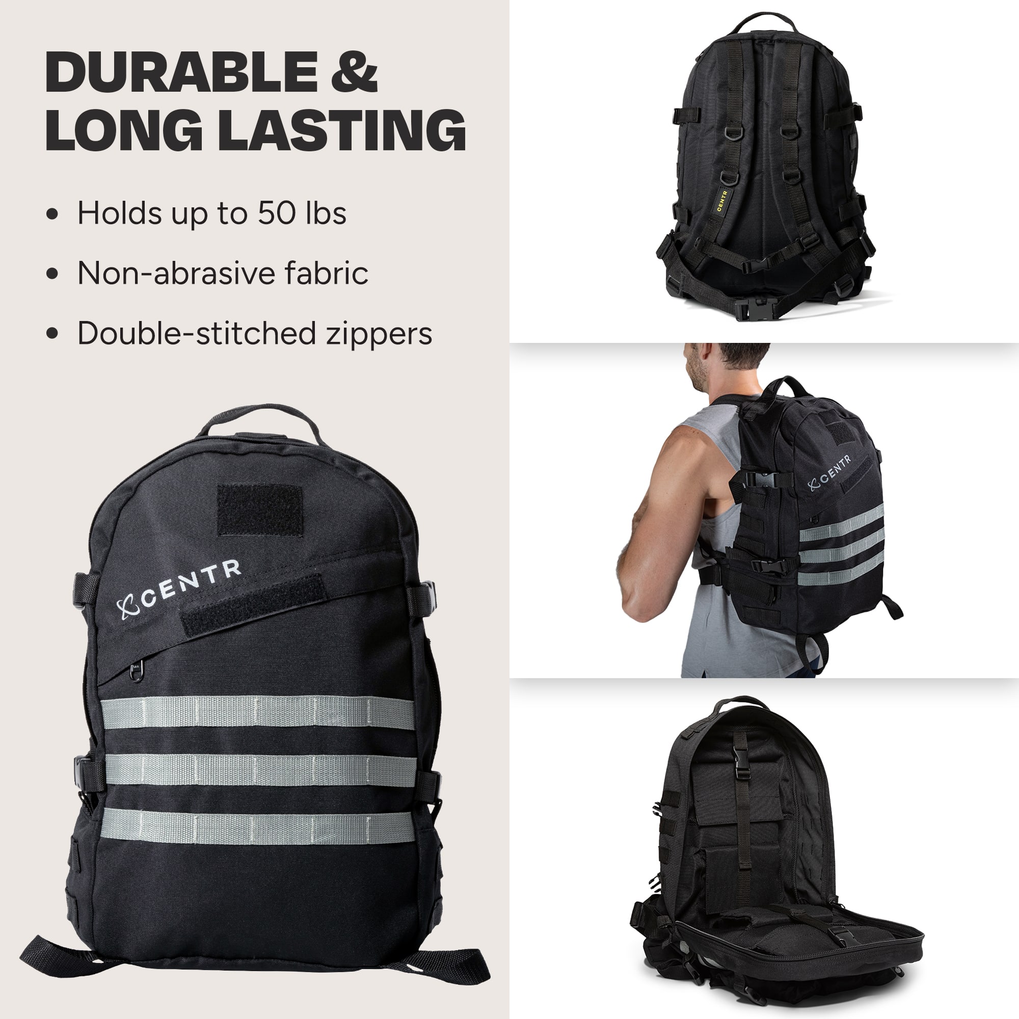 Durable & Long Lasting: Holds up to 50 lbs, Non-abrasive fabric, Double-stitched zippers.
