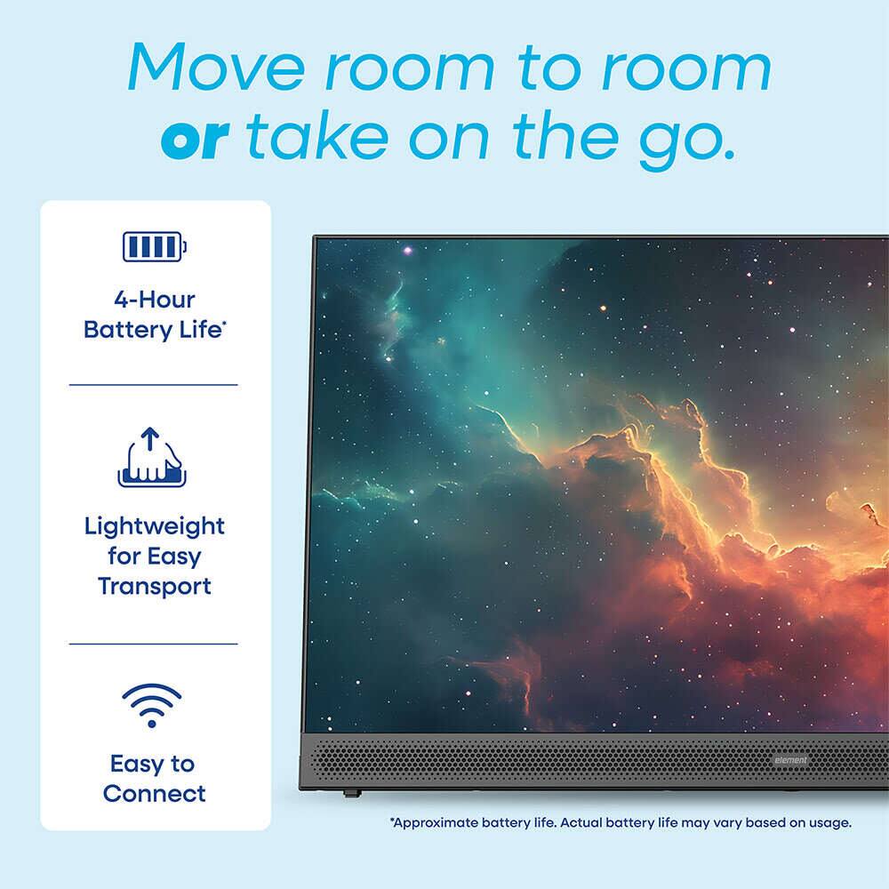 Move room to room or take on the go.

- 4-Hour Battery Life*
- Lightweight for Easy Transport
- Easy to Connect

*Approximate battery life. Actual battery life may vary based on usage.