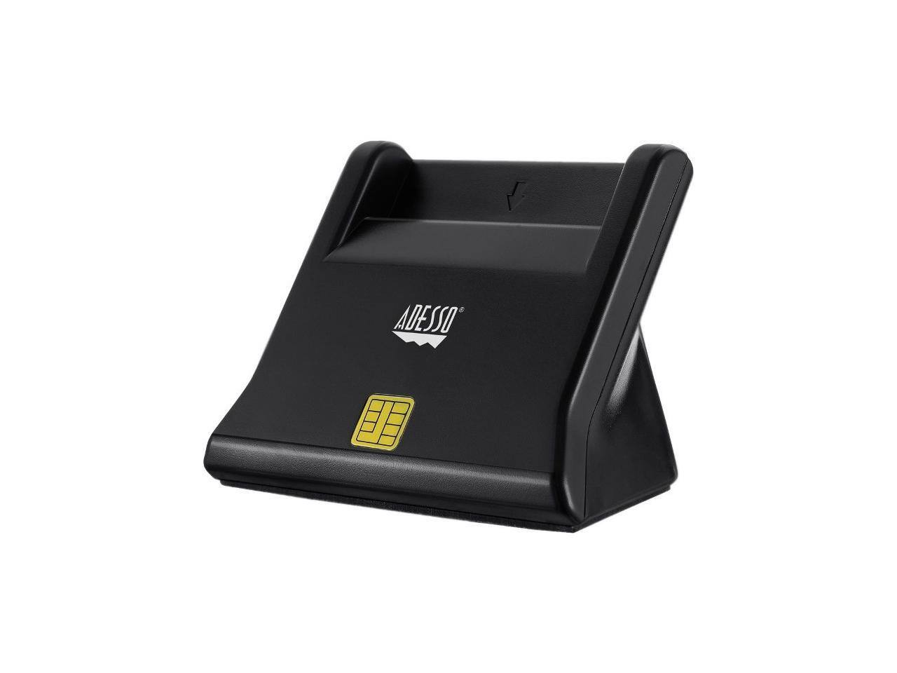 Alt View 1. Adesso - SCR-300 Smart Card Reader USB SCR300 - Black.