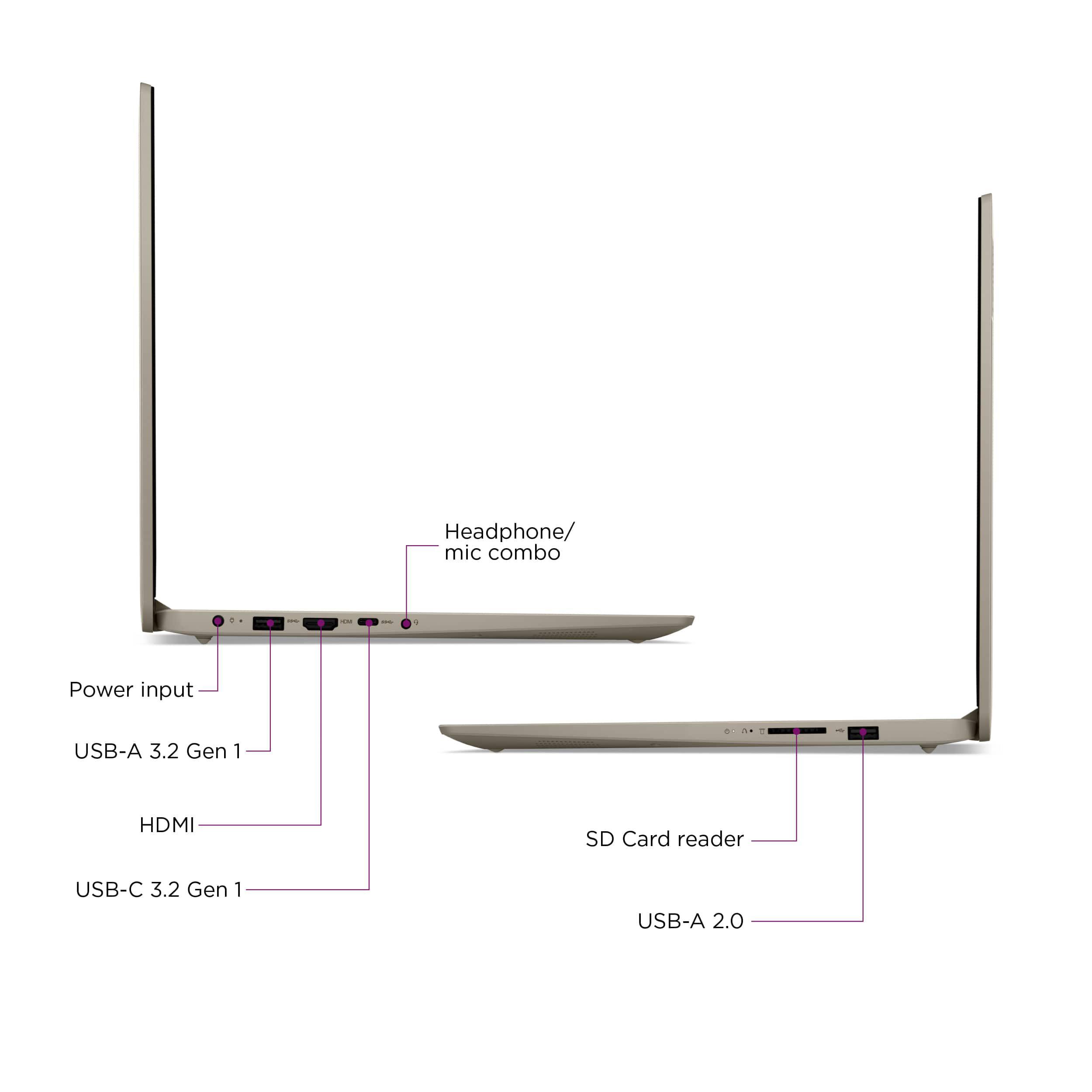 Alt View 8. Lenovo - Lenovo Ideapad 1 15.6" HD Laptop - Intel Celeron N4500 - 12GB Memory - 512GB eMMC - Sand - Sand.