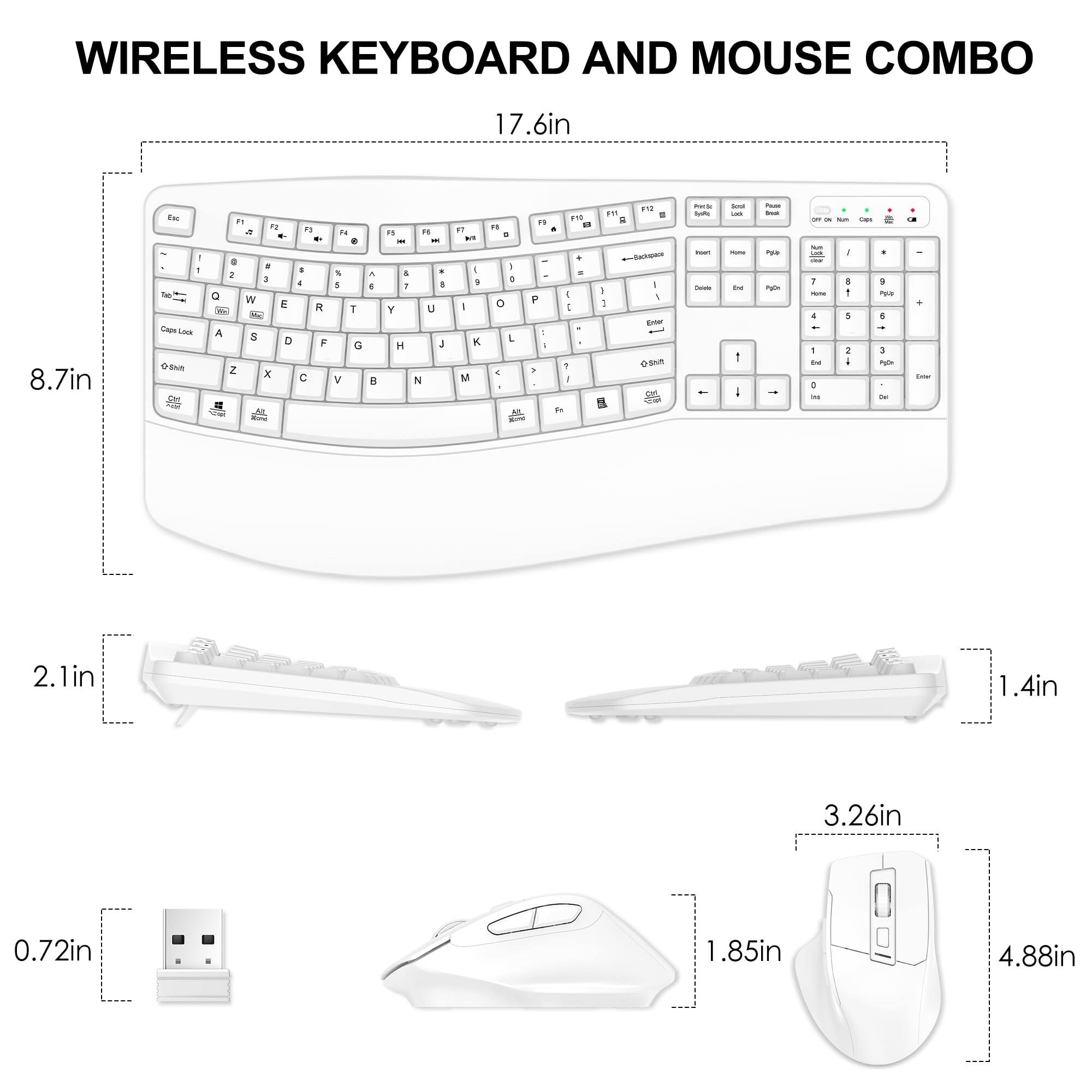WIRELESS KEYBOARD AND MOUSE COMBO

17.6in
8.7in
2.1in
1.4in
3.26in
0.72in
1.85in
4.88in