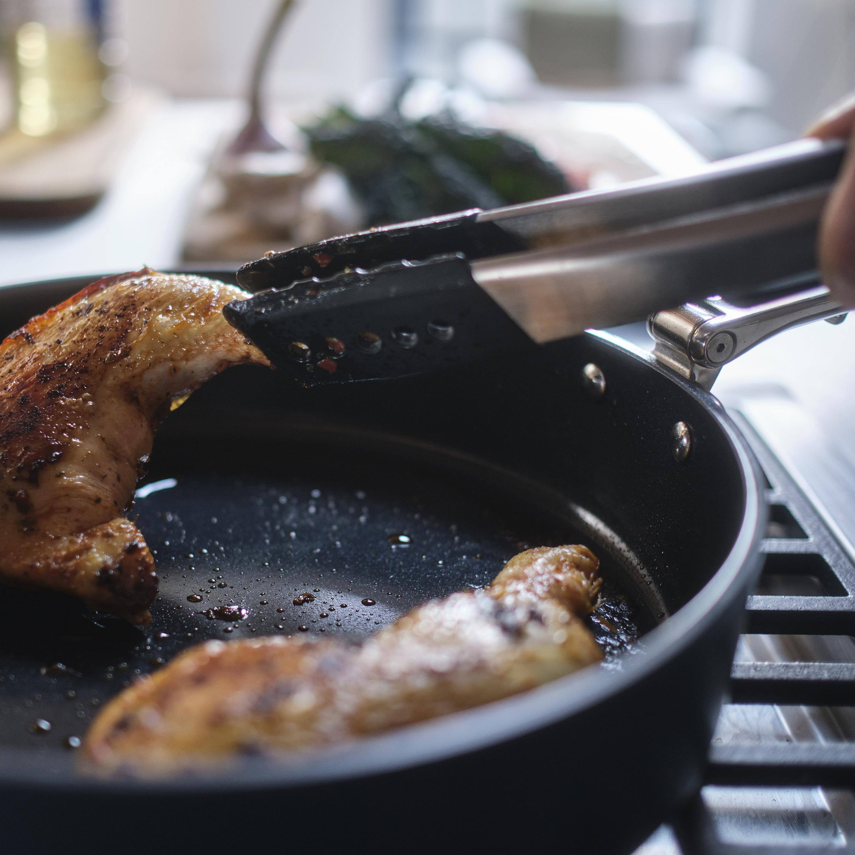 Alt View 4. Joseph Joseph - Space Ceramic Non-stick 12" Frying Pan with Folding Handle - Blue.