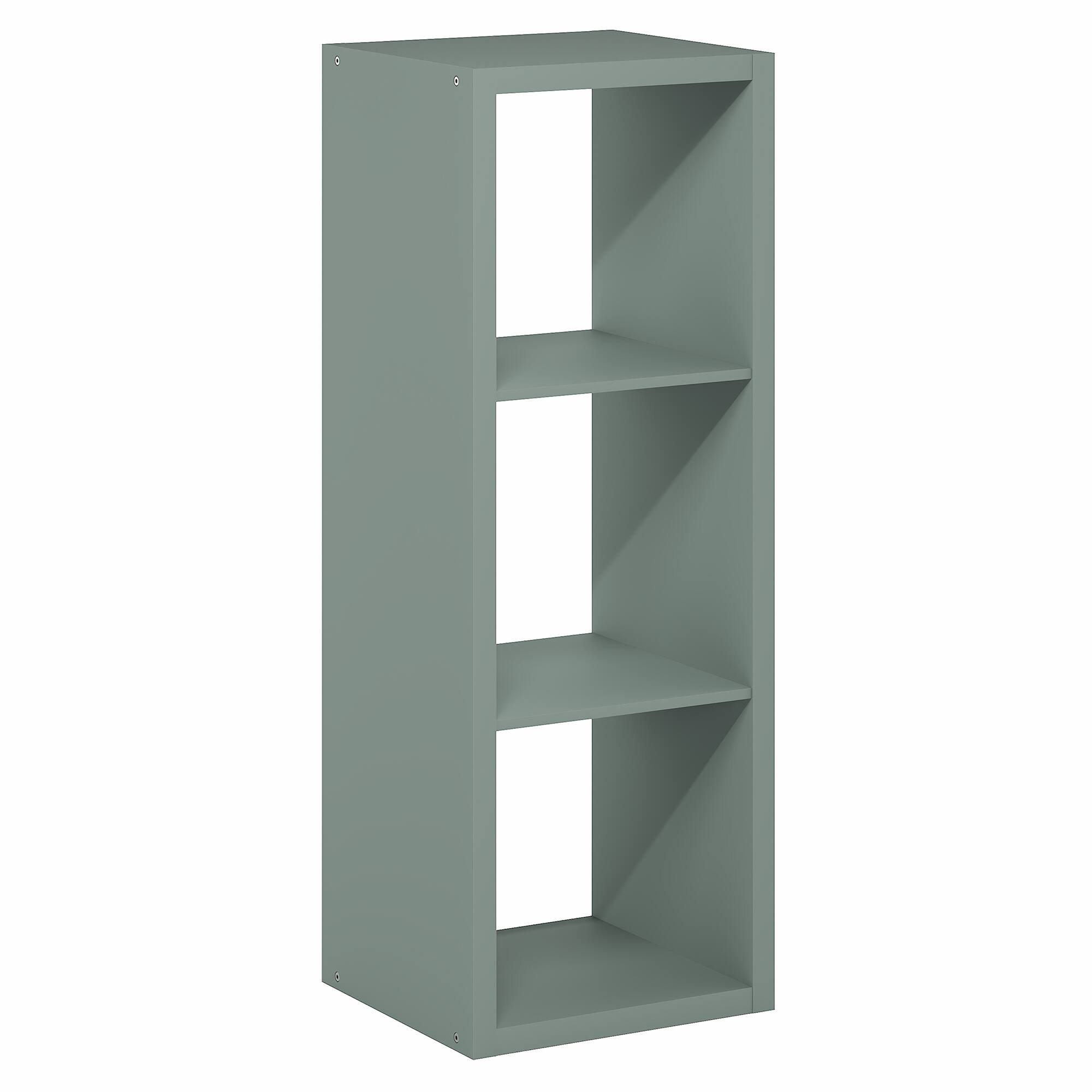 Alt View 5. Furinno - CUBICLE 3-Cube Thick Frame Bookshelf, Reversible Bookcase with Open Back, for Living Room, Bedroom, Home Office - Sage Green.