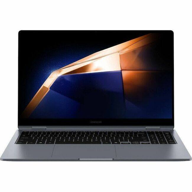 Front. Samsung - Samsung Galaxy Book4 360 NP754QGK-KG1US 15.6" Touchscreen Convertible 2 in 1 Notebook - Intel Core 7 150U - Intel Evo - Gray.