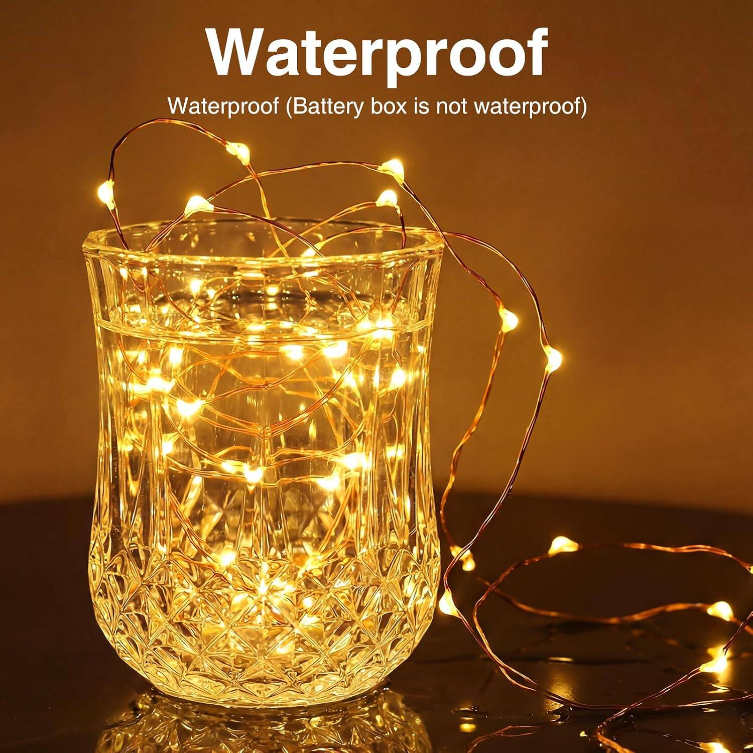 Waterproof  
Waterproof (Battery box is not waterproof)