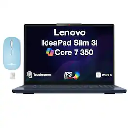Lenovo - Upgraded - IdeaPad Slim 3i Laptop 15.3 WUXGA Display (Core 7 350, 16GB, 512GB SSD, Win 11 Pro) w/Dockztorm Wireless Mouse - Cosmic Blue