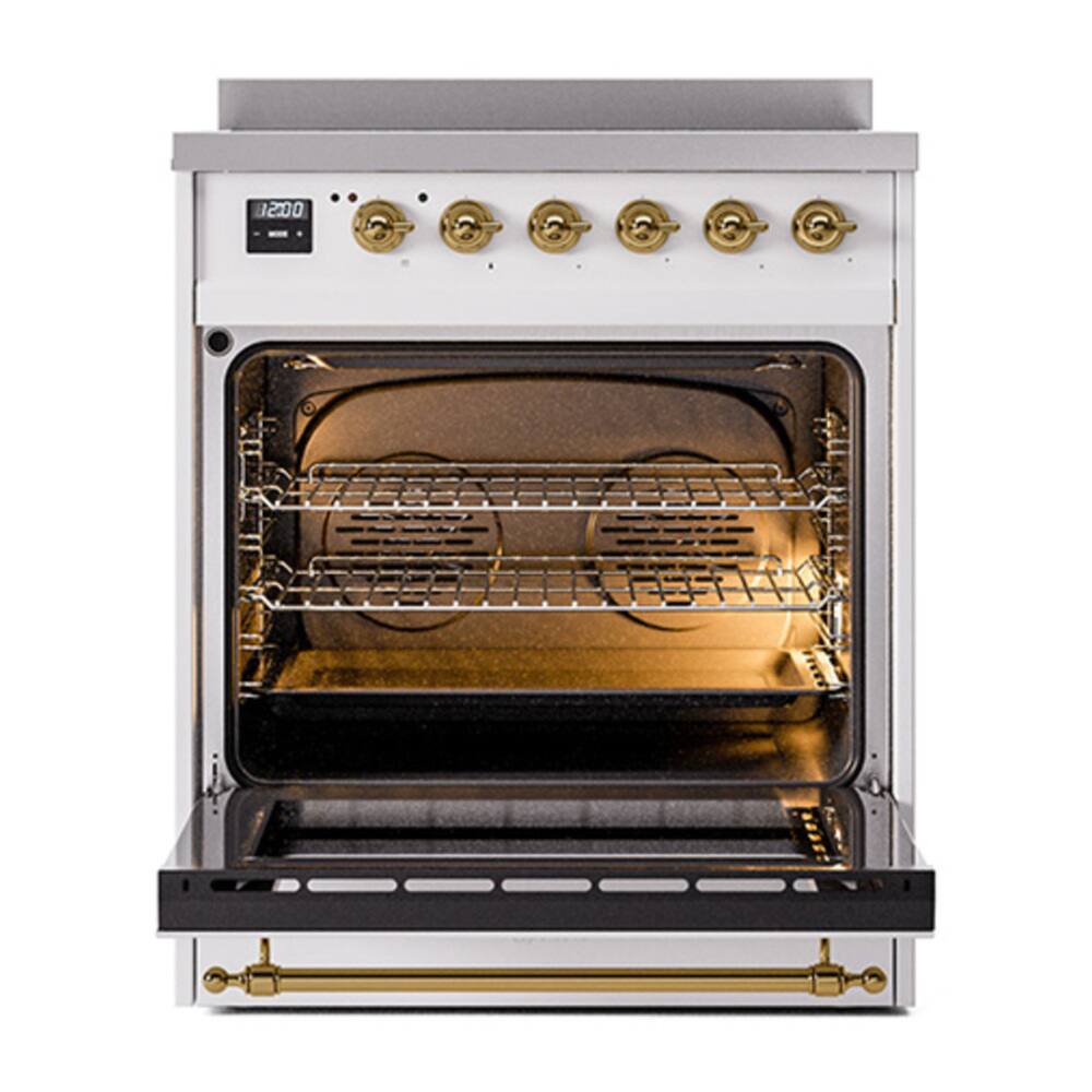 Alt View 5. ILVE - ILVE Nostalgie II 30 inch Induction Range with 4 Induction Elements (White) - White.