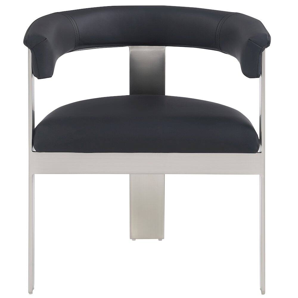 Alt View 2. Meridian Furniture - Romeo Black Vegan Leather Dining Chair, Set of 2 - Black.