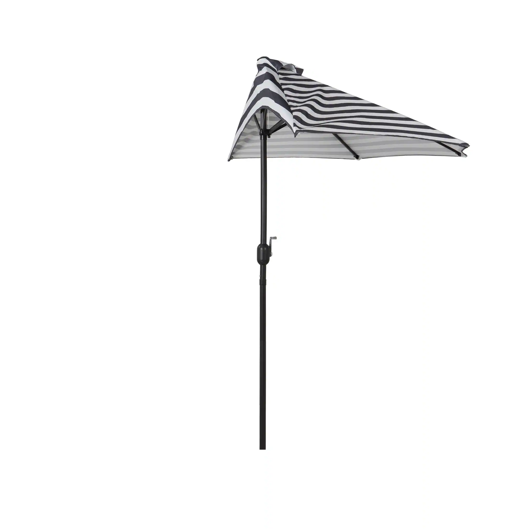 Left. WestinTrends - WestinTrends Lanai 9 ft. Aluminum Half Market Crank Lift Patio Umbrella - Black/White.