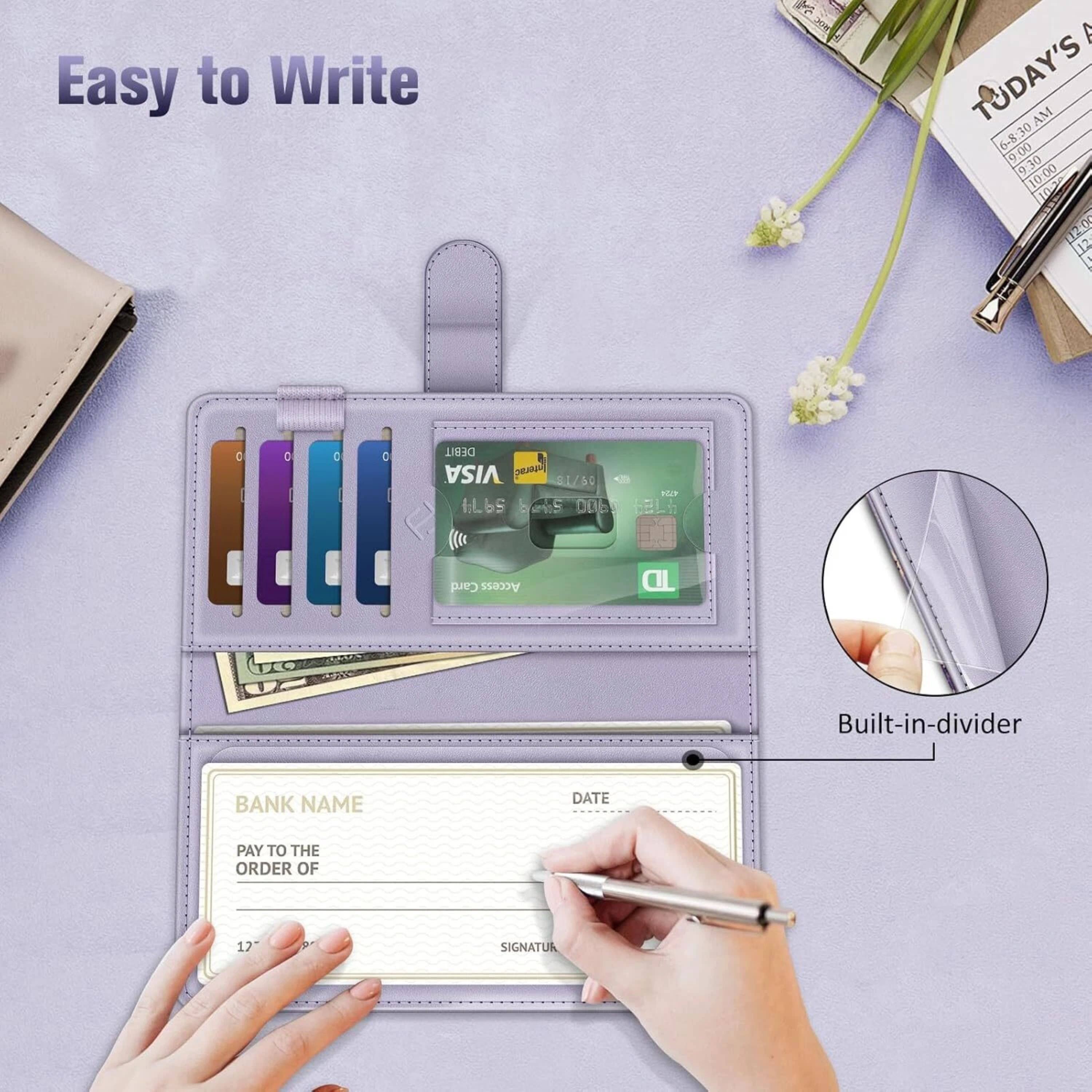 Easy to Write

TODAY'S AM
6-8:30 9:00 9:30 10:00 10:30 12:00

DEBIT VISA

1/60

BANK NAME
PAY TO THE ORDER OF

DATE

SIGNATURE

Built-in-divider