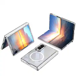 Dteck - Shockproof Phone Case for Samsung Galaxy Z Fold8 Built in Screen Film, Magnetic Cover with Full Hinge Protection - Clear