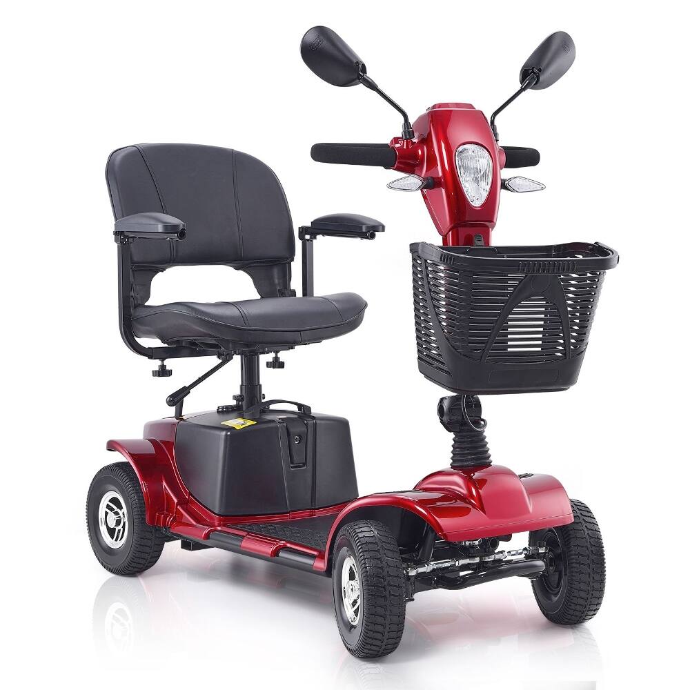 Alt View 5. Loheer - Loheer Heavy Duty 4 Wheel Mobility Scooter for Adults, Folding Electric All Terrain Travel Scooter 265lb Capacity - Blue.