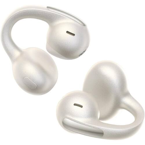 Front. Baseus - Baseus Bowie MC1 Pro Open-Ear Clip-On Headphones, LDAC Hi-Res, HiFi4 Sound, 5g Ultra-Light, IP67, Bluetooth 6.0, White.