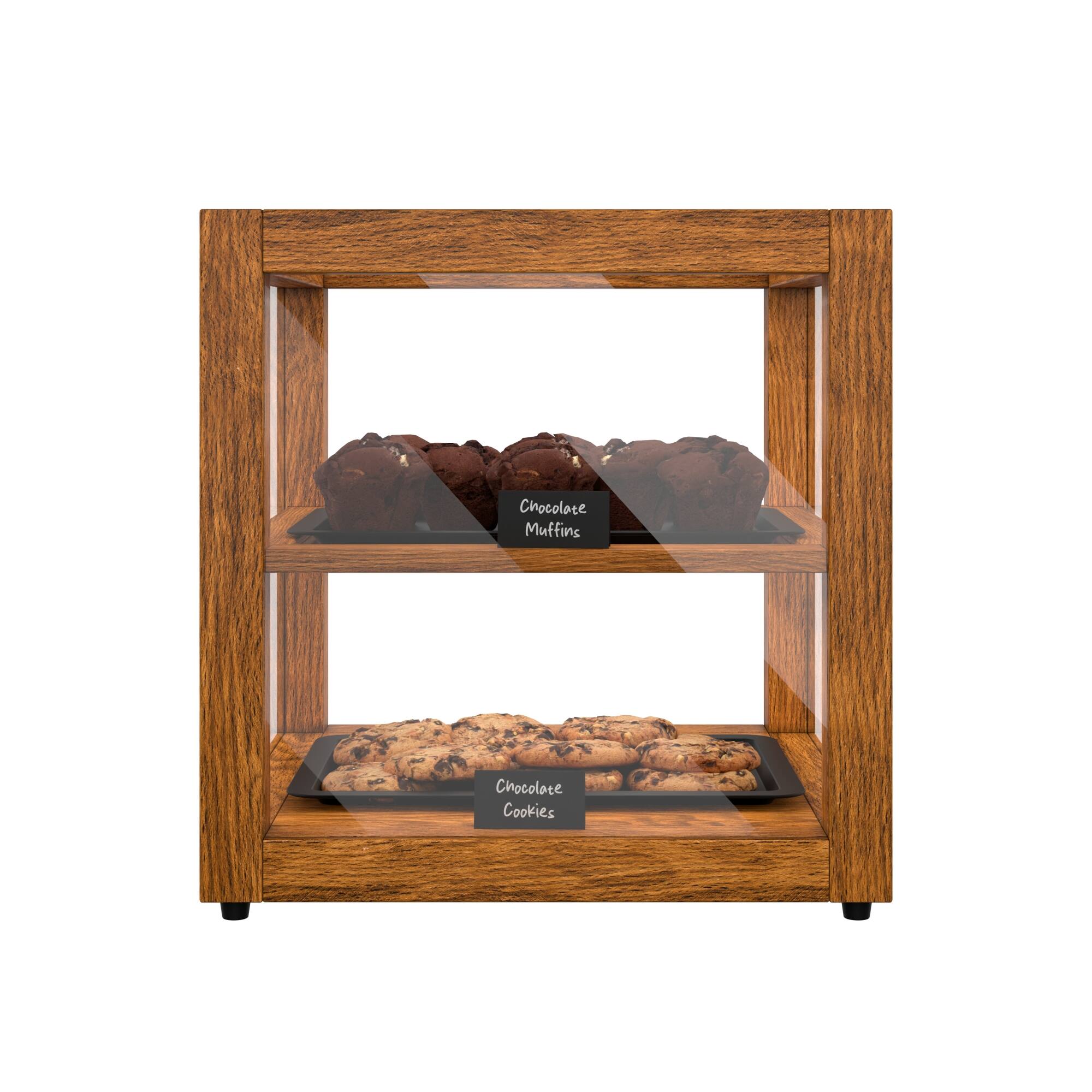 Koolmore - 15 In. Artisan Light Wooden Bakery Display Square Case 1 Cu. ft. (KM-BDW-15L) - Ash wood color