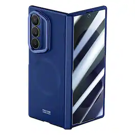 Dteck - for Samsung Galaxy Z Fold8 Ultra Magnetic Case with Built-in Privacy Protector & Lens Kickstand Hard PC Full Back Cover - Royalblue(Privacy Film)