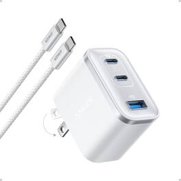 Anker - Nano Charger, Ultra-Fast 70W Output 3-Port USB C Charger Block - White