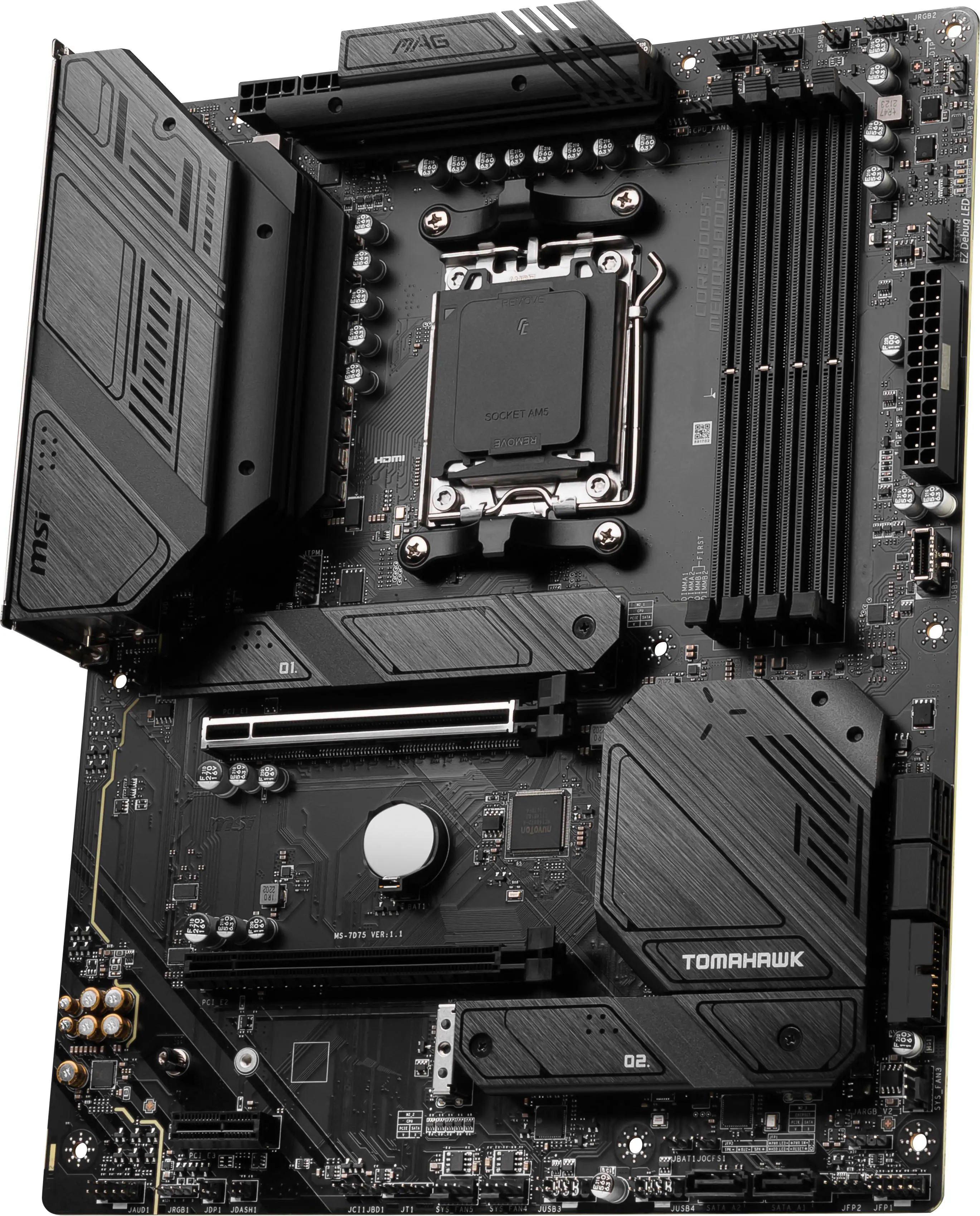 Alt View 12. MSI - MAG B650 Tomahawk WIFI (Socket AM5) AMD B650 ATX DDR5 Wi-Fi 6E Motherboard - Black.