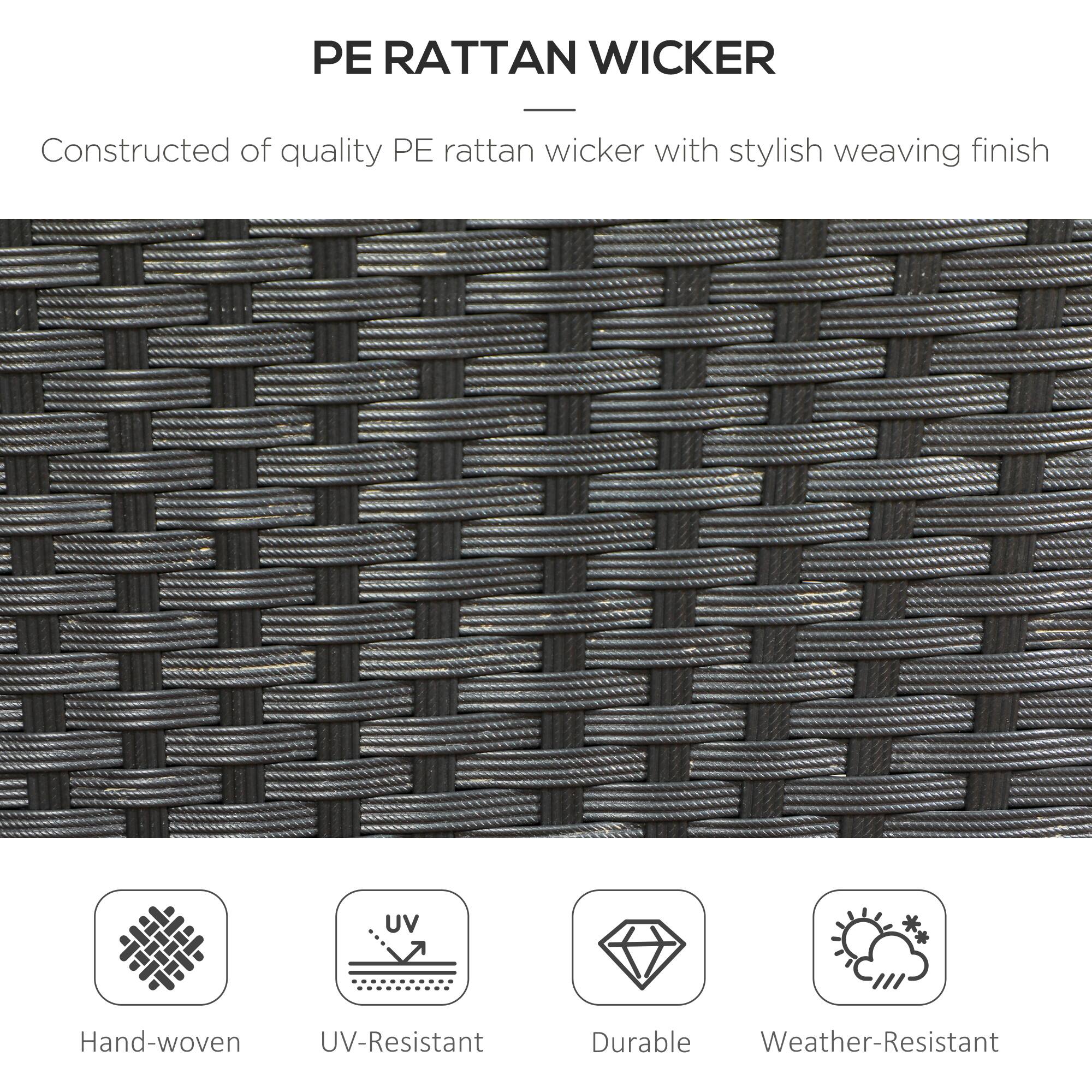 PE RATTAN WICKER - Constructed of quality PE rattan wicker with stylish weaving finish

Hand-woven
UV-Resistant
Durable
Weather-Resistant