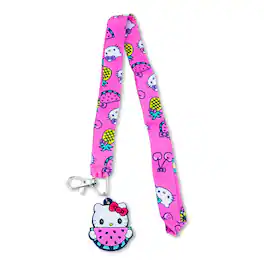 Sanrio Hello Kitty Supercute Fruit Strap Lanyard With Watermelon Charm - Pink