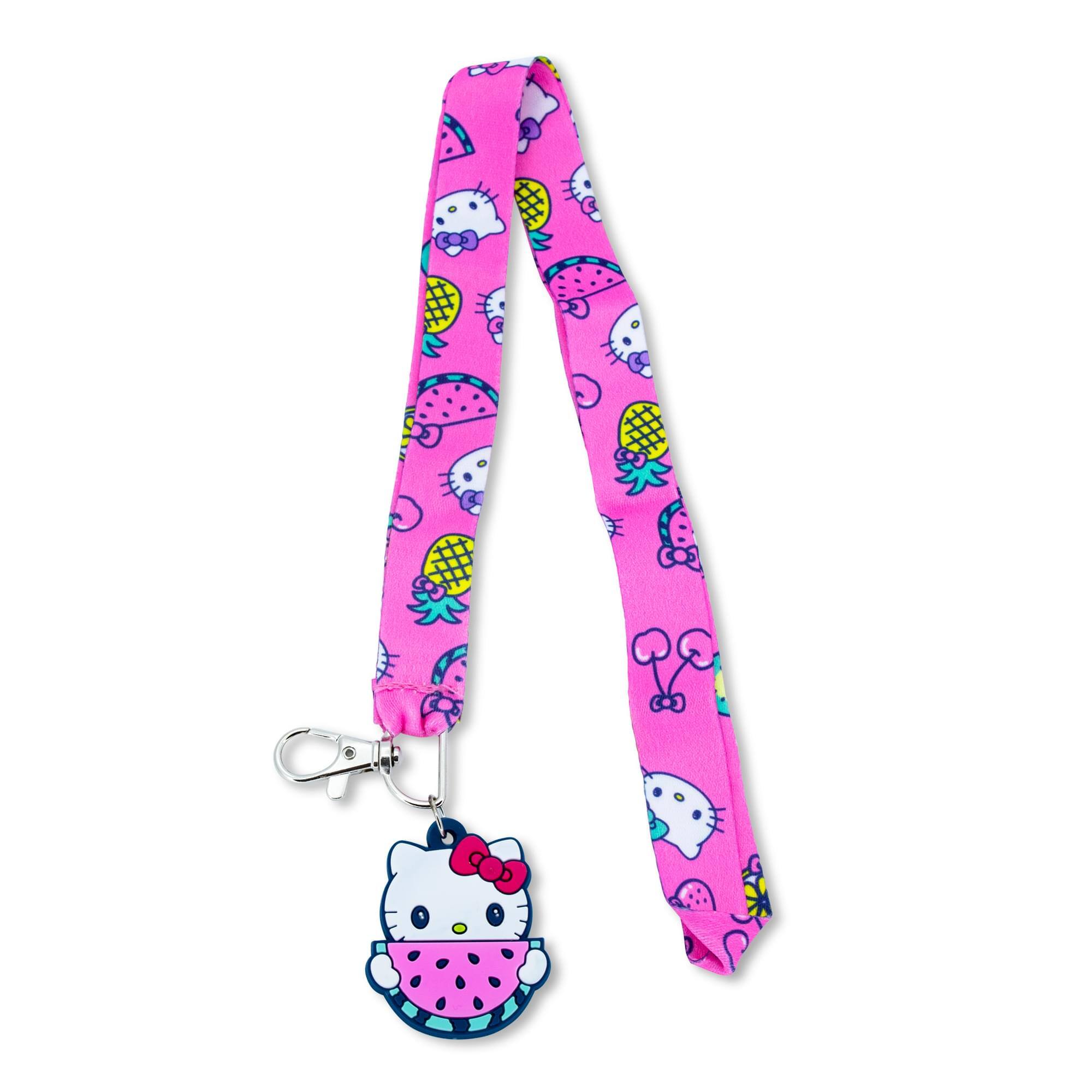 Sanrio Hello Kitty Supercute Fruit Strap Lanyard With Watermelon Charm - Pink