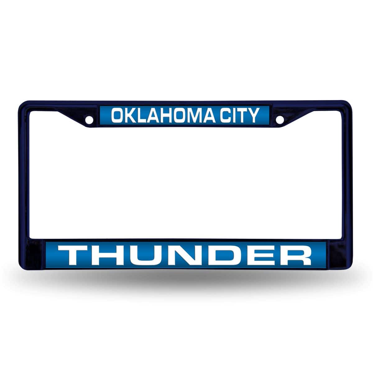 Rico Industries - Oklahoma City NBA Thunder Navy Painted Metal Laser Cut License Plate Frame - Multi