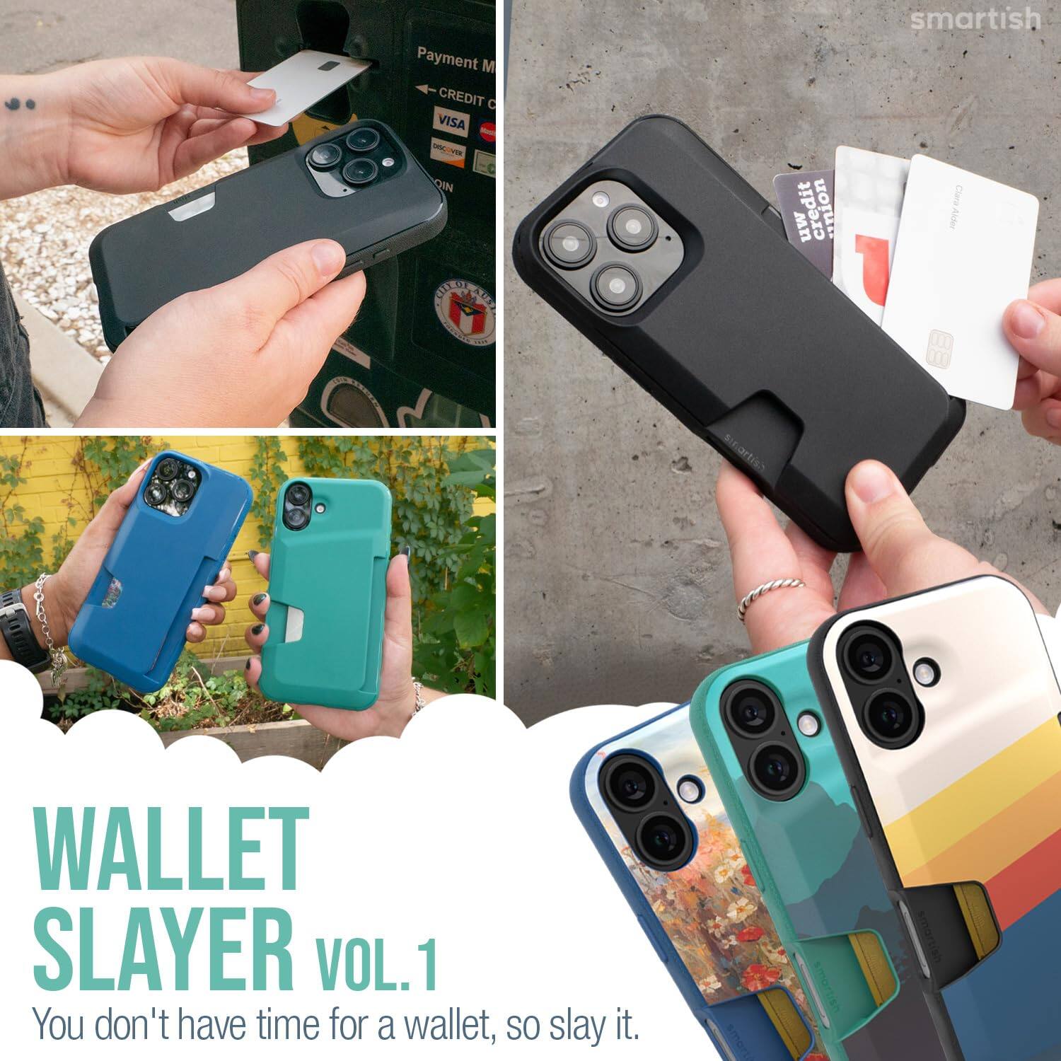 Payment M  
CREDIT  
VISA  

WALLET SLAYER vol.1  
You don't have time for a wallet, so slay it.  

smartish
