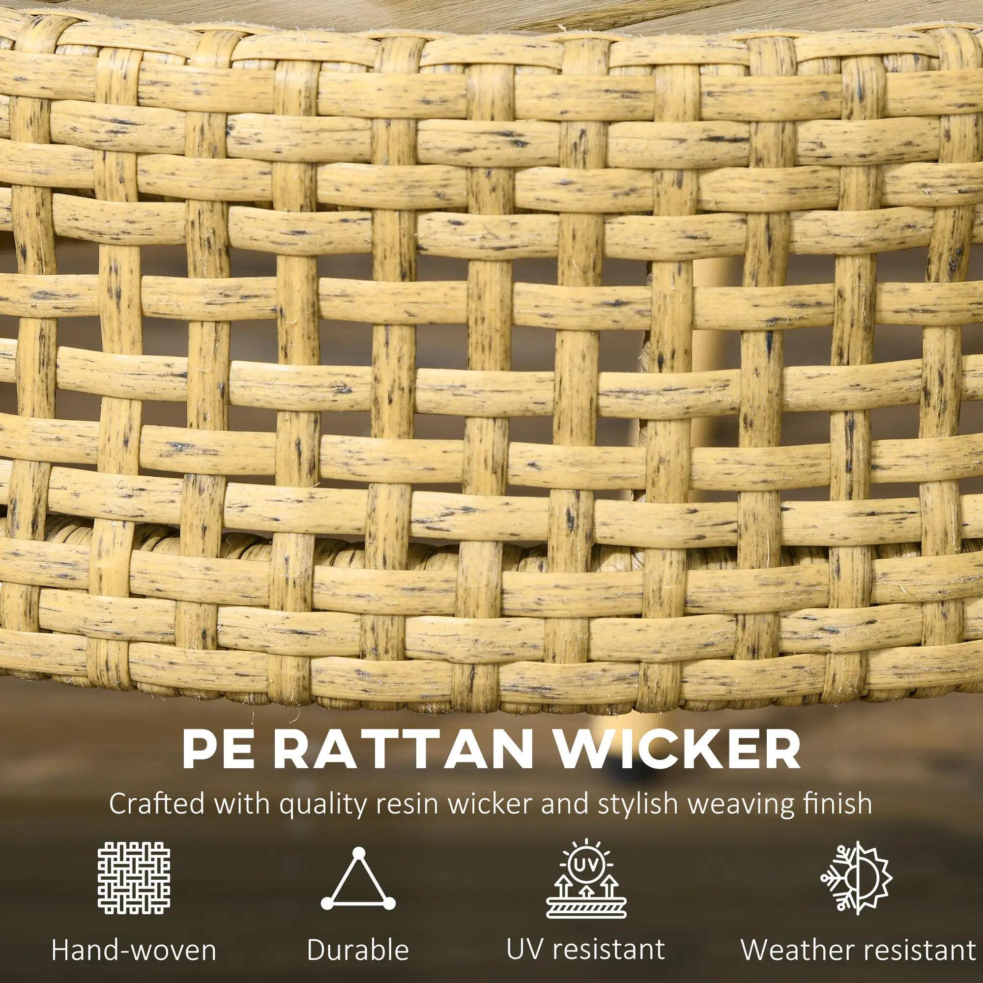 PE RATTAN WICKER Crafted with quality resin wicker and stylish weaving finish Hand-woven Durable UV resistant Weather resistant