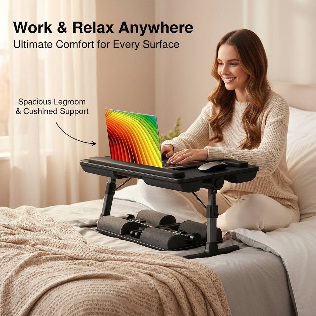 Work & Relax Anywhere  
Ultimate Comfort for Every Surface  
Spacious Legroom & Cushioned Support