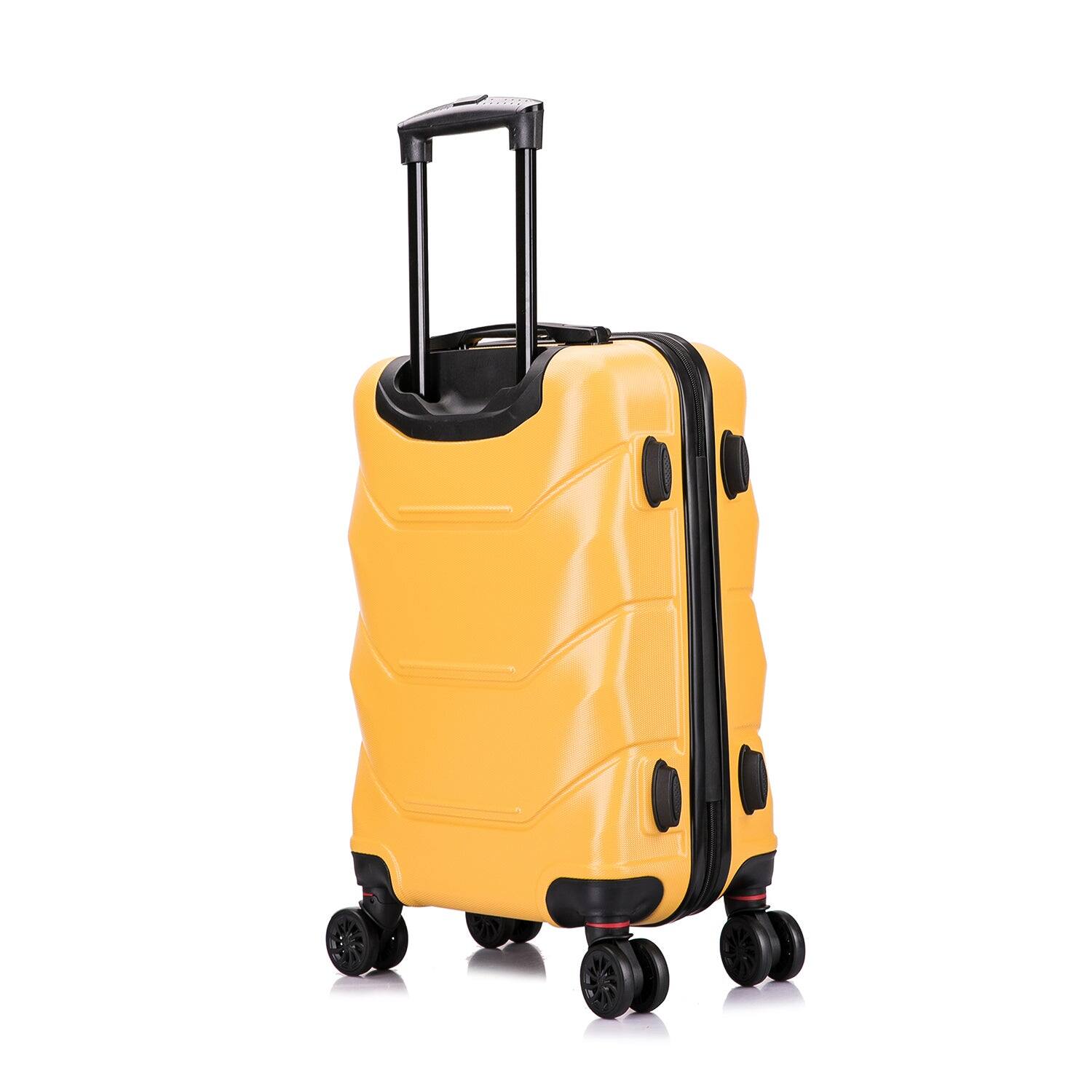 Back. DUKAP - Zonix Lightweight Hardside Spinner Luggage 20" carry-on - MUSTARD.