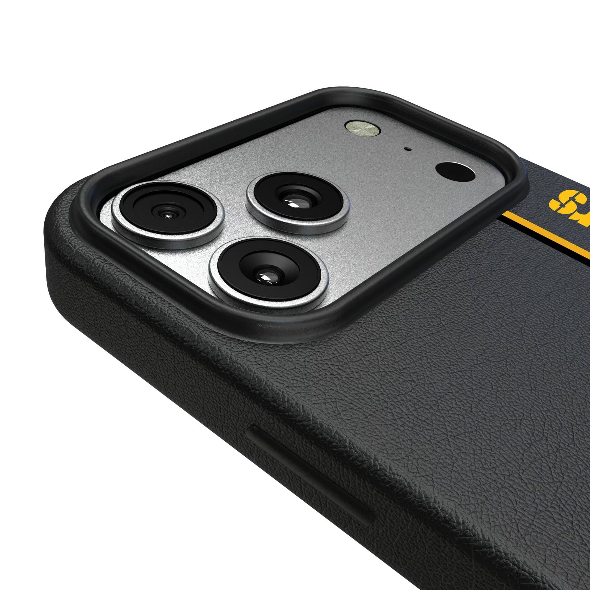 Alt View 2. Keyscaper - Pittsburgh Steelers iPhone Magnetic Bump Case - 16 Pro Max - Black.