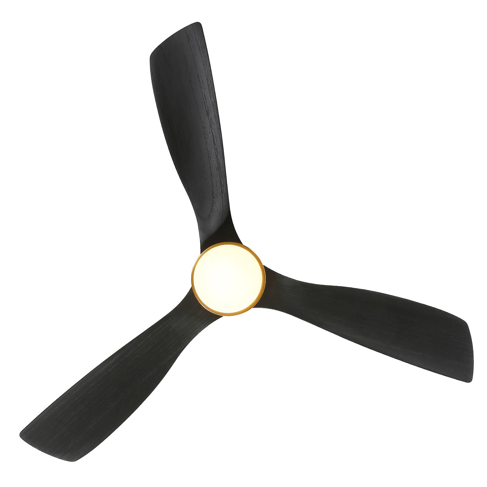 Alt View 4. Sofucor - Gold 52 Inch Flush Mount Ceiling Fans with Light and Remote Bedroom Quiet Reversible Ceiling Fan - Gold.