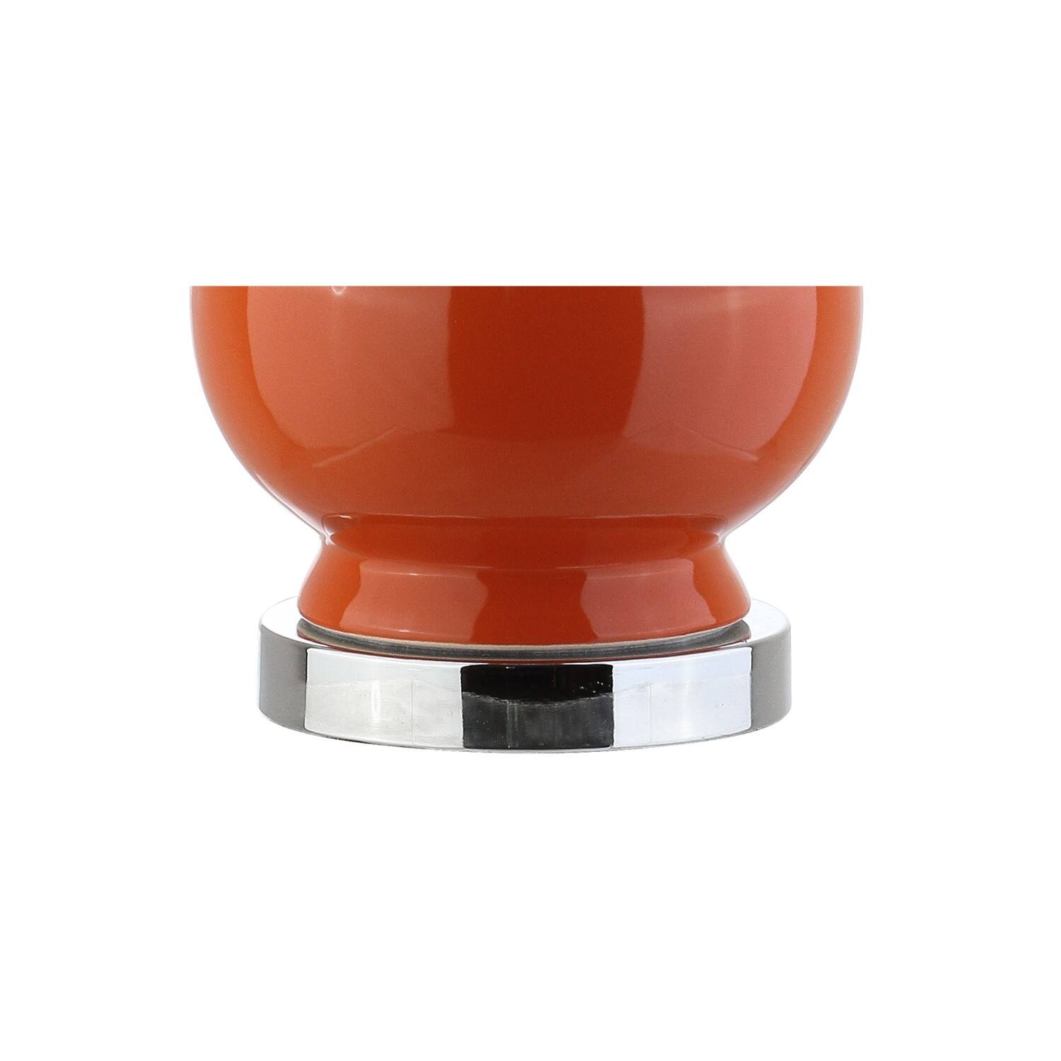 Alt View 7. Jonathan Y - Bowen 27.5" Contemporary Transitional Ceramic Gourd LED Table Lamp, Coral - Coral.