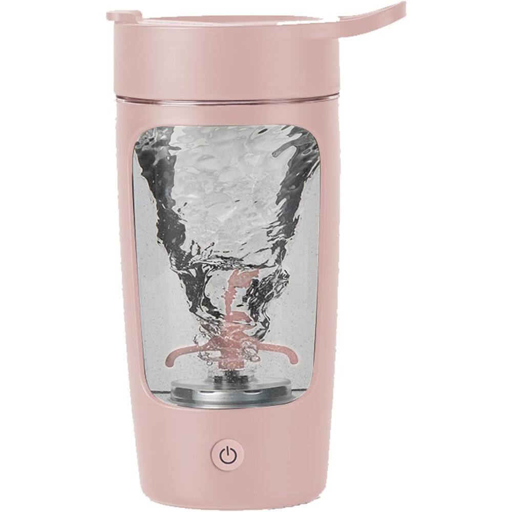 Front. Schertz - Electric Shaker Bottle, 22oz, Tritan BPA-Free, Rechargeable, Pink - Pink.