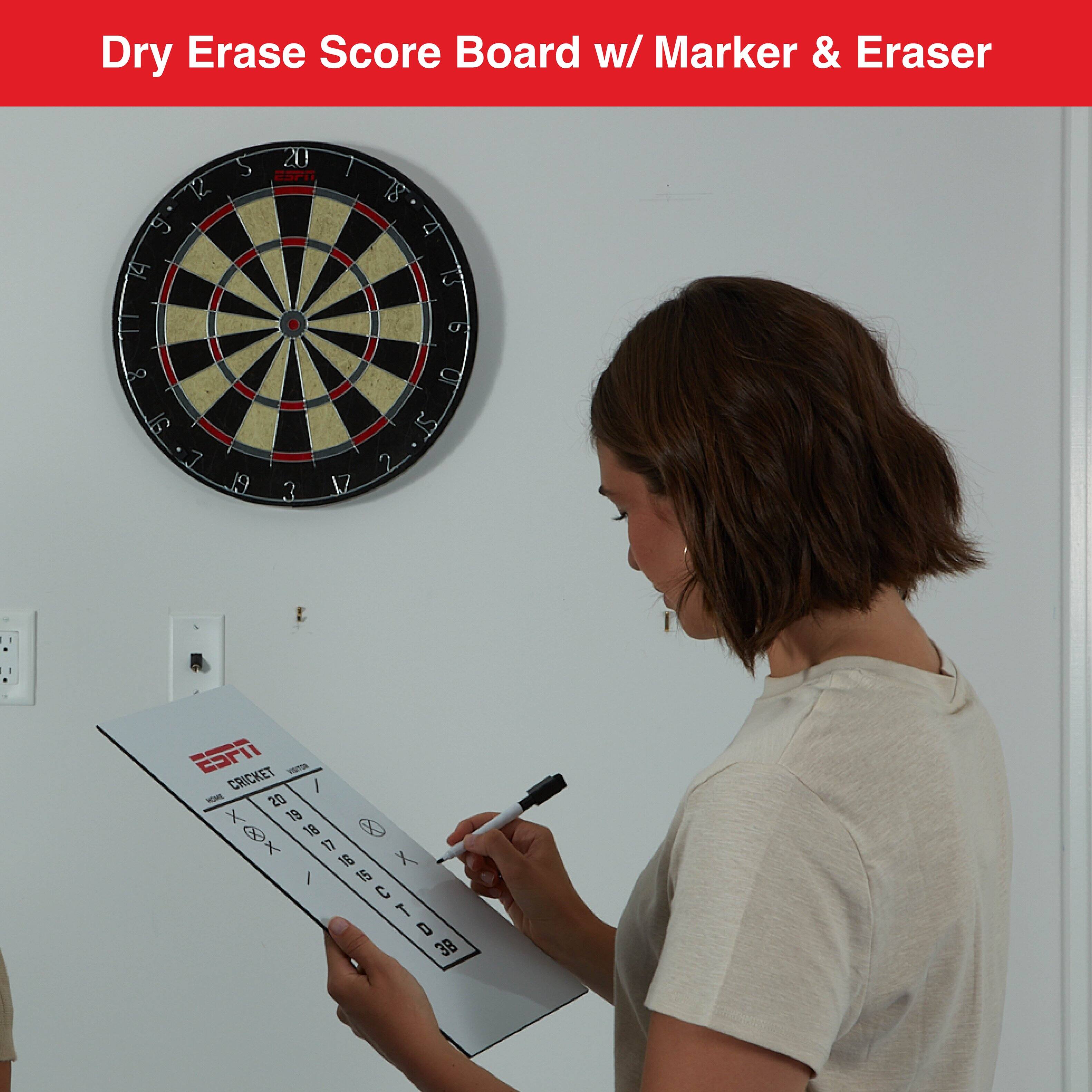 Dry Erase Score Board w/ Marker & Eraser

ESPN CRICKET

20 19 18 17 16 15 14 13 12 11 10 9 8 7 6 5 4 3 2 1

X X X X

C T O 38