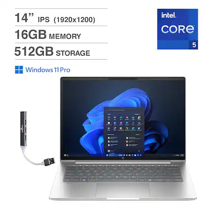 14" IPS (1920x1200)
16GB MEMORY
512GB STORAGE
intel CORE 5
Windows 11 Pro